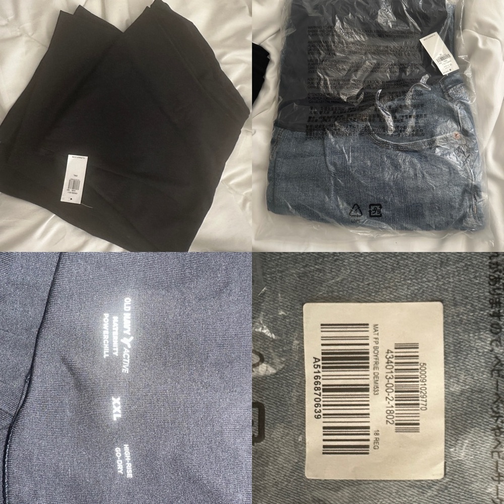 Old navy 18 regular maternity jeans and XXL powerchill flare leggings NWT/NIB